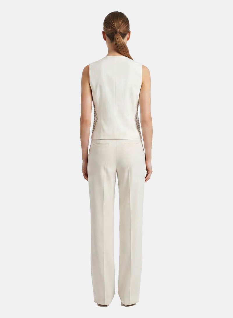 FOREVER 21 Sequin-Embellished Sleeveless Vest with Braided Trim - Image 2