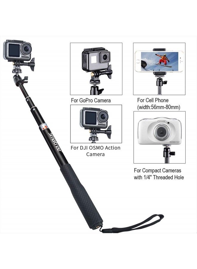 Smatree Telescoping Selfie Stick with Tripod Stand Compatible for GoPro Hero 11/10/9/8/7/6/5/4/3+/3/Session/GOPRO Hero (2018),Insta360,DJI OSMO Action,Ricoh Theta S/V,Compact Cameras and Cell Phones - Image 2