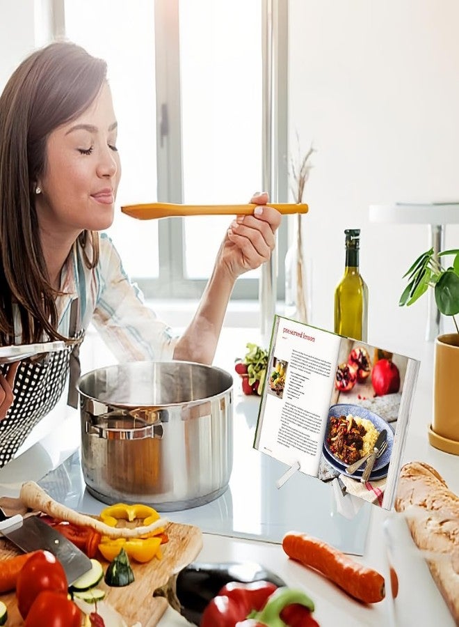 Saycker Cookbook Stand, Wooden Recipe Book Holder for Kitchen Counter, Detachable Cookbook Holder Stand, Multifunctional Cook Book Stands for Display of Recipes & Tablets - Image 3