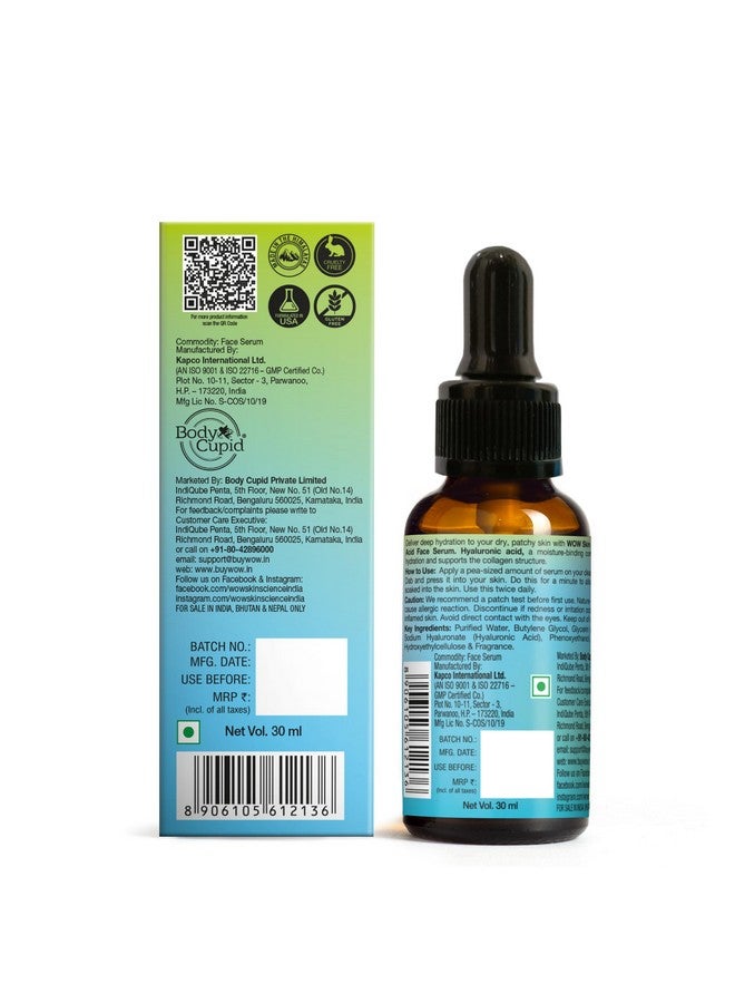 WOW Skin Science Hyaluronic Acid Moisturising Face Serum Soothing & Repairing Dry And Aging Skin For All Skin Types No Parabens Silicones & Mineral Oil 30Ml - Image 4