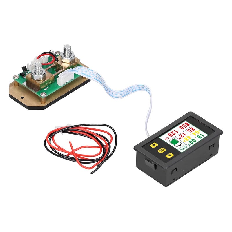 VA7510S Combination Digital Meter - 100A Voltmeter Ammeter Power Energy Monitor with 1.8 Inch LCD Display - Measures Voltage Current AH WH Time and Power - Bi Directional Current - Image 1