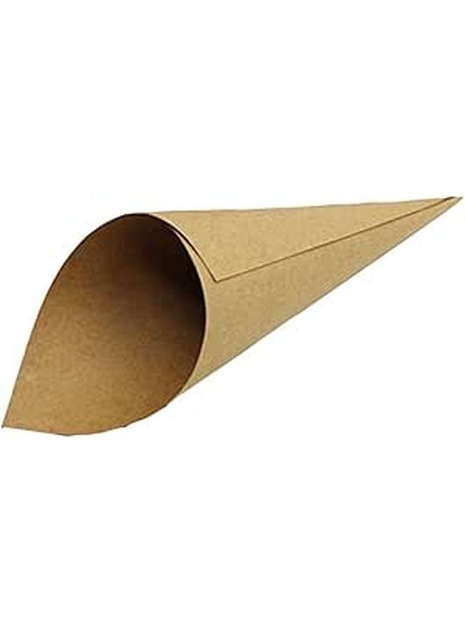 50 Pcs Brown Kraft Paper Cone Flower Tubes Laser Cut Elegant Decor for Weddings Parties - Image 1