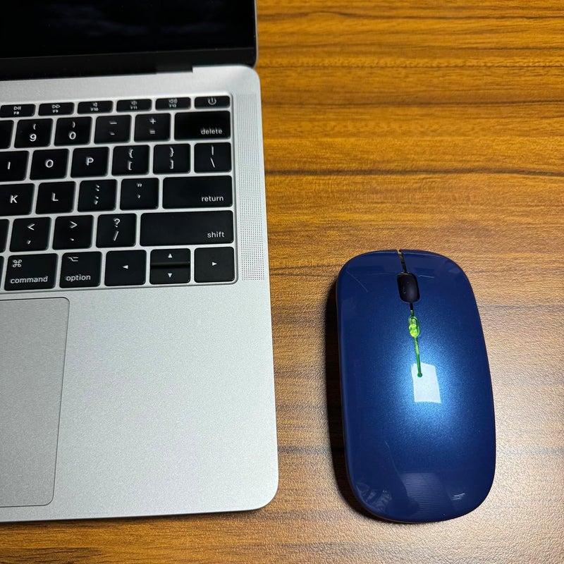 PEIBO Bluetooth Wireless Mouse for Laptop mac MacBook ipad MacBook air MacBook pro pc Desktop Computer Windows Chromebook Notebook (Blue Black) - Image 3