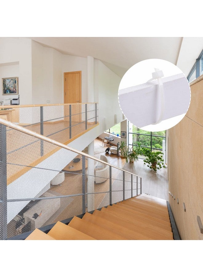 Shappy Balcony Net for Pets 16.5 ft x 2.5 ft Anti Fall Cat Dogs Netting Balcony Mesh Fence Net Screen Protection Crib Mesh for Pets Patios Stairway Clear Stair Banister Guard Apartment(White) - Image 5