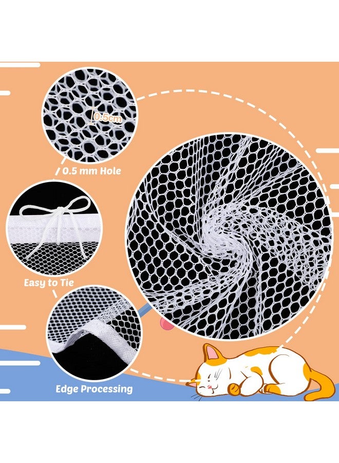 Shappy Balcony Net for Pets 16.5 ft x 2.5 ft Anti Fall Cat Dogs Netting Balcony Mesh Fence Net Screen Protection Crib Mesh for Pets Patios Stairway Clear Stair Banister Guard Apartment(White) - Image 4