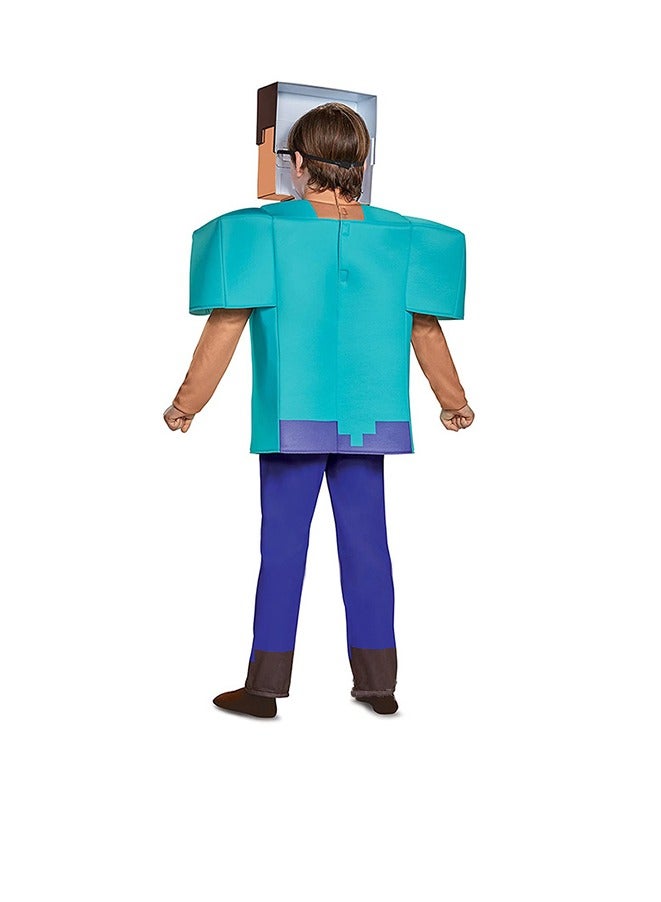 Steve Classic Minecraft Costume, Multicolor,Steve SetCostume Cosplay Kids School New Year Party Fancy Dress Up Clothes  - Image 2