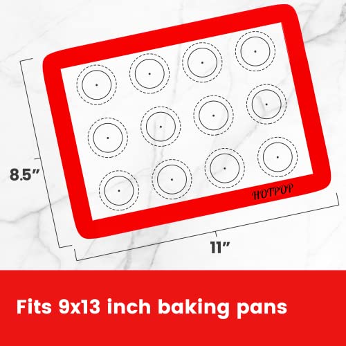 HOTPOP Silicone Baking Mats 0.75mm - Non-Stick Silicone Sheets for Bake Pans and Rolling with Outlines for Pastries - Silicone Baking Sheet - Macaron/Pastry/Cookie/Bun/Bread Making (3 QUARTER SIZE) - Image 5