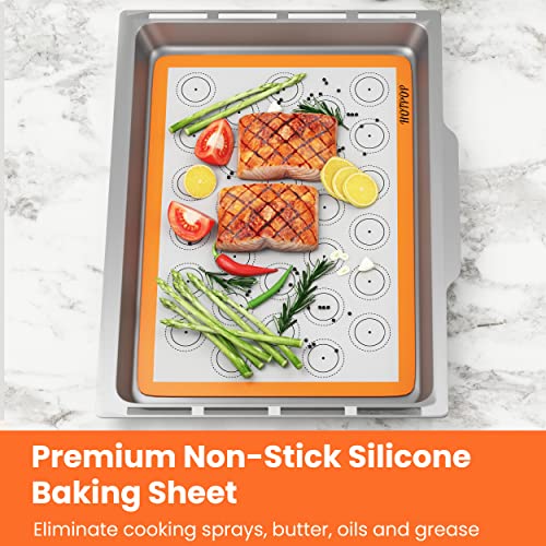 HOTPOP Silicone Baking Mats 0.75mm - Non-Stick Silicone Sheets for Bake Pans and Rolling with Outlines for Pastries - Silicone Baking Sheet - Macaron/Pastry/Cookie/Bun/Bread Making (3 QUARTER SIZE) - Image 2