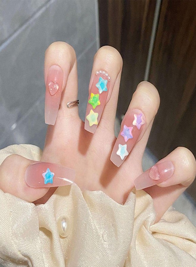 Mxxipp 90pcs Aurora Star Nail Charms for Women, 3D Resin Stars Nail Art Rhinestones Nail Gems, Colorful Shiny Star Nail Jewels Decoration Accessories Supplies for Nail Art DIY Craft - Image 4