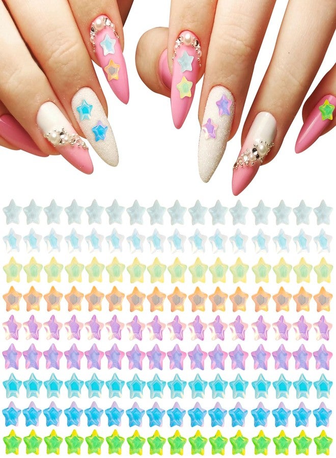 Mxxipp 90pcs Aurora Star Nail Charms for Women, 3D Resin Stars Nail Art Rhinestones Nail Gems, Colorful Shiny Star Nail Jewels Decoration Accessories Supplies for Nail Art DIY Craft - Image 1
