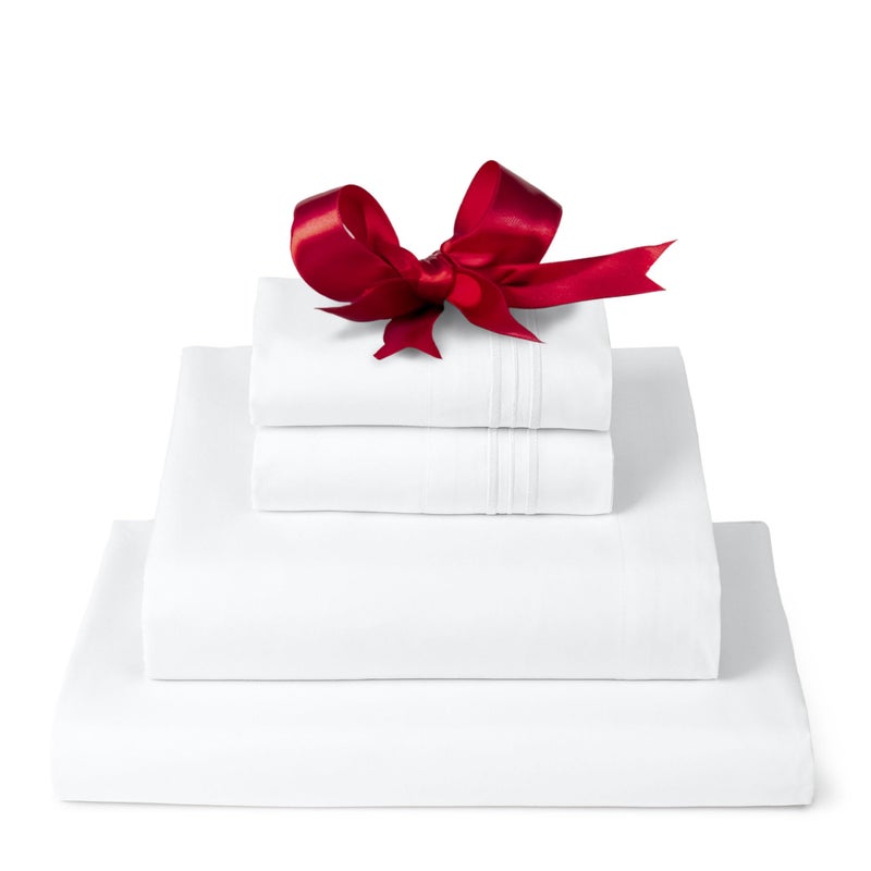 Mellanni Queen Sheets Set - 4 PC Iconic Collection Bedding - Hotel Luxury, Extra Soft, Cooling Bed Sheets - Wrinkle, Fade, Stain Resistant (Queen, White) - Image 1