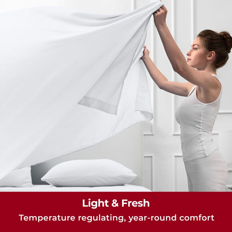 Mellanni Queen Sheets Set - 4 PC Iconic Collection Bedding - Hotel Luxury, Extra Soft, Cooling Bed Sheets - Wrinkle, Fade, Stain Resistant (Queen, White) - Image 3