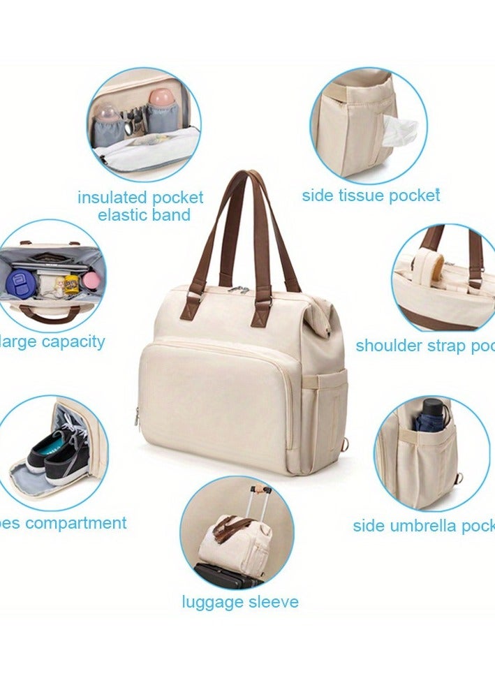 New Large Capacity Multi functional Three purpose Diagonal Cross Insulated Shoulder Bag for Maternity and Baby Postpartum Bag for Mommy Backpack - Image 2