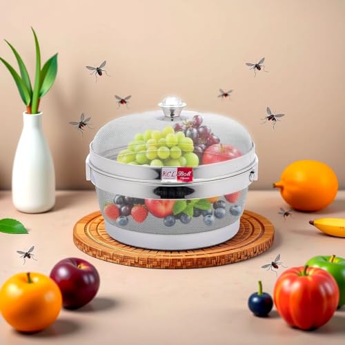 KCL Stainless Steel - Miska Fruit & Vegetable Storage Basket with Lid | 12 Inch Premium Mesh Basket | Vegetables & Fruit Basket for Dining Table & Kitchen | Must Have Kitchen Essential - Image 5