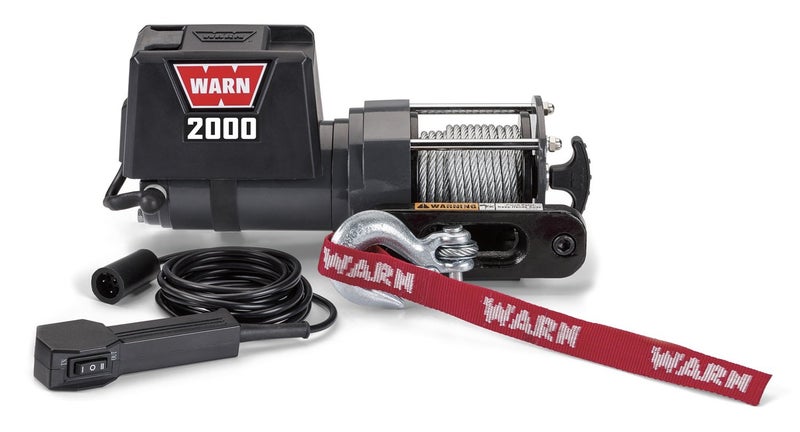 ونش كهربائي مركب على المركبات WARN 92000 سلسلة 2000 12 فولت DC بسعة سحب 1 طن 2000 رطل مع كابل فولاذي