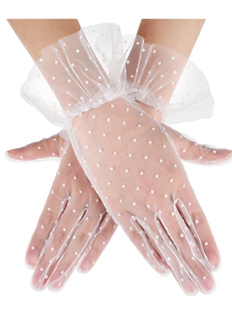 Stylish Short Lace Gloves for Women Perfect for Weddings Tea Parties and Special Occasions  - Image 1