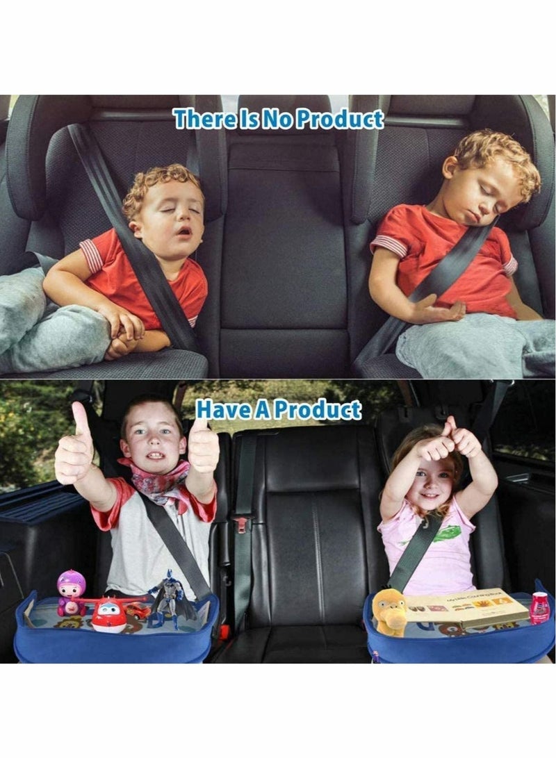 Travel Tray for Car Transparent Erasable Drawing Surface Seat Travel Tray with Mesh Pockets, Car Seat Activity Play Tray Organizer for Children Toddler  - Image 3