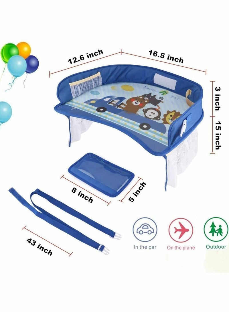 Travel Tray for Car Transparent Erasable Drawing Surface Seat Travel Tray with Mesh Pockets, Car Seat Activity Play Tray Organizer for Children Toddler  - Image 5