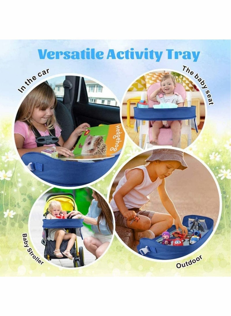 Travel Tray for Car Transparent Erasable Drawing Surface Seat Travel Tray with Mesh Pockets, Car Seat Activity Play Tray Organizer for Children Toddler  - Image 4