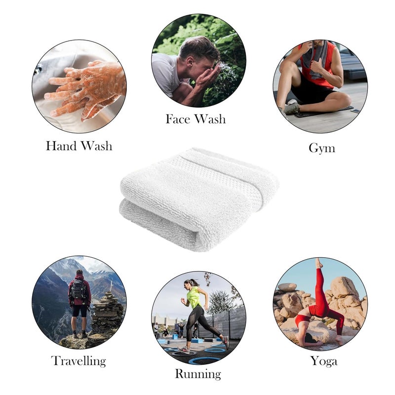 Home Studio Home Plus Studio Super Soft 100 Cotton Hand Towels Set for Gym and Workout Soft Absorbent Quick Dry 150 GSM 40X70 CM White Pack of 3 - Image 3