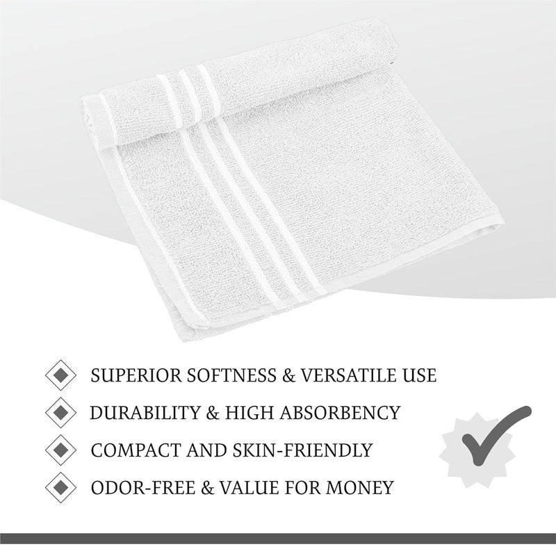 Home Studio Home Plus Studio Super Soft 100 Cotton Hand Towels Set for Gym and Workout Soft Absorbent Quick Dry 150 GSM 40X70 CM White Pack of 3 - Image 5