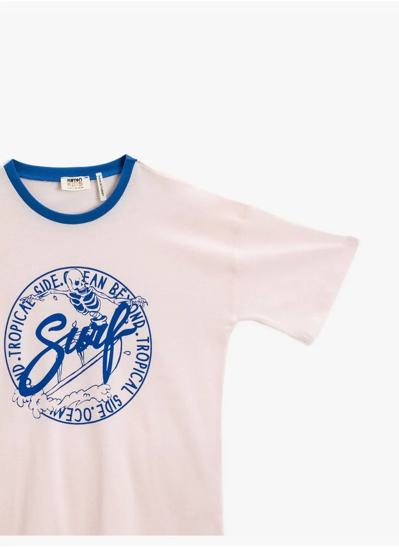 كوتون Printed T-Shirt Crew Neck Cotton
