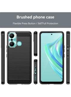 ماركة غير محددة جراب Infinix Hot 20 Play، غطاء Infinix Hot 20 Play، غطاء هاتف واقي من المطاط المرن TPU الممتص للصدمات لهاتف Infinix Hot 20 Play، أسود  - Image 2