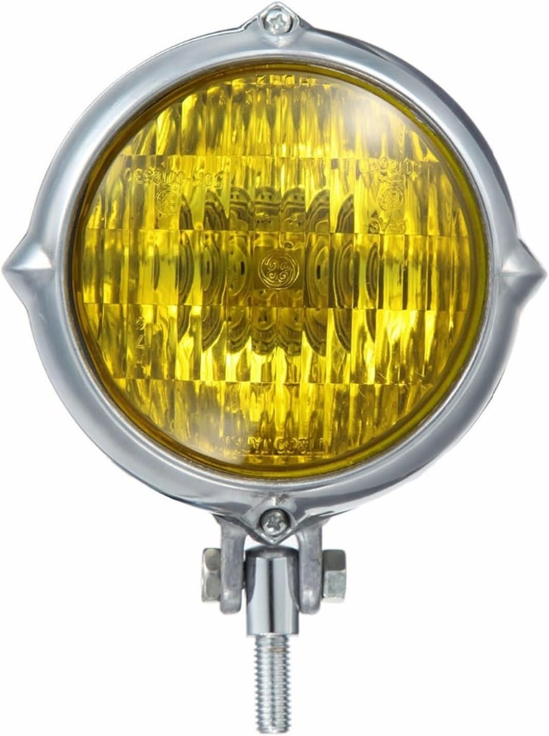 Yurefax 5.3" Vintage Motorcycle Headlight with Yellow Light - Image 2