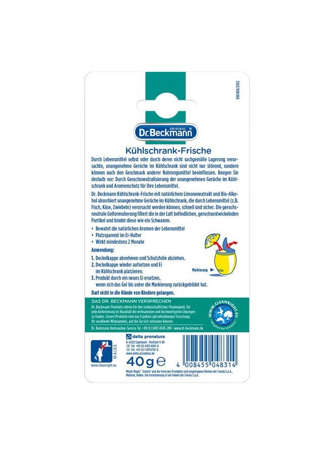 Dr. Beckmann Refrigerator Fresh | Fridge Deodorant | Neutralises Odours Effectively | with Natural Lime Extract and Organic Alcohol | 40 g - Image 3