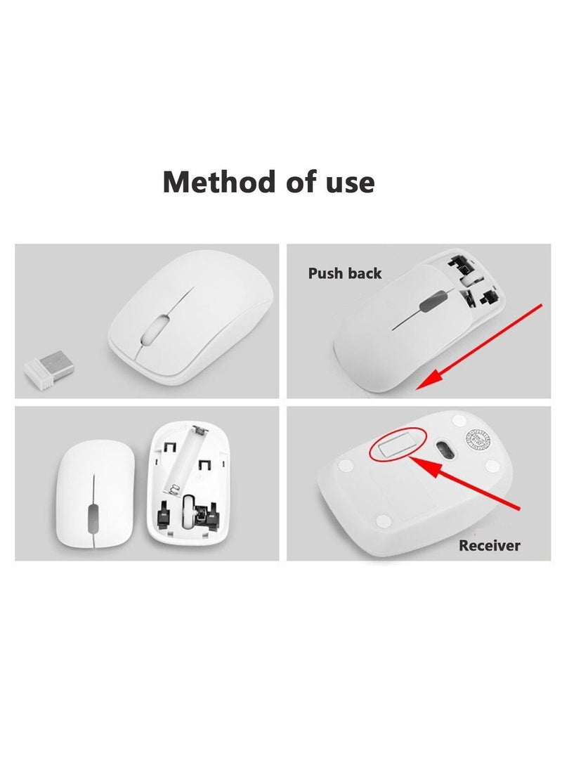 Haing - Mini Wireless Keyboard Mouse Set 2.4GHz Ultra Slim Thin Flat & Quiet Wireless Keyboard & Mouse Combo for Windows Laptop Notebook PC Desktop Computer - Image 1