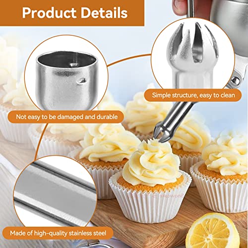 Agatige 3PCS Whipped Cream Dispenser Tips, Universal Stainless Steel Decorating Nozzles Whipped Cream Dispenser Replacement Parts for Whipped Cream Dispenser - Image 3