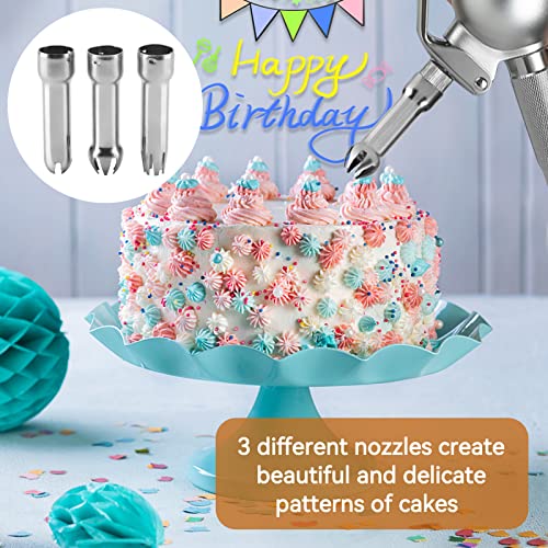 Agatige 3PCS Whipped Cream Dispenser Tips, Universal Stainless Steel Decorating Nozzles Whipped Cream Dispenser Replacement Parts for Whipped Cream Dispenser - Image 5