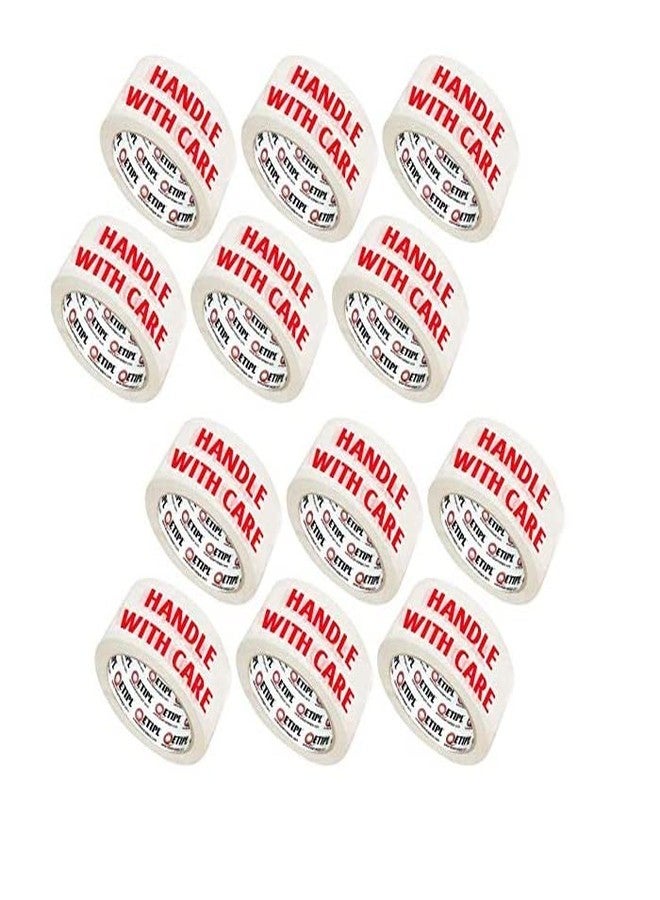 Box Brother Cello Tape 2 Inch 55mtr || Printed Packaging Tape || Handle with Care Fragile Tape Printed (Pack of 12) - Image 1