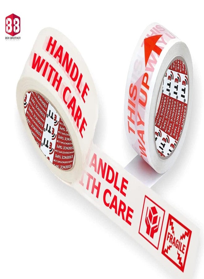 Box Brother Cello Tape 2 Inch 55mtr || Printed Packaging Tape || Handle with Care Fragile Tape Printed (Pack of 12) - Image 2