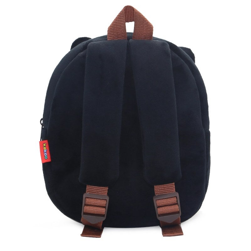 Plush Kids Backpack, Black Cat Animal Design, Soft Lightweight School Bag for Toddlers and Preschool Kids - Image 5