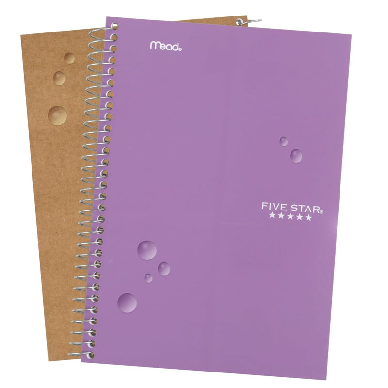 Five Star Spiral Notebook, 2 Subject, College Ruled Paper, 6" x 9-1/2", 80 Sheets, Fights Ink Bleed, Water Resistant Cover, Amethyst Purple (840029CF1-ECM) - Image 5