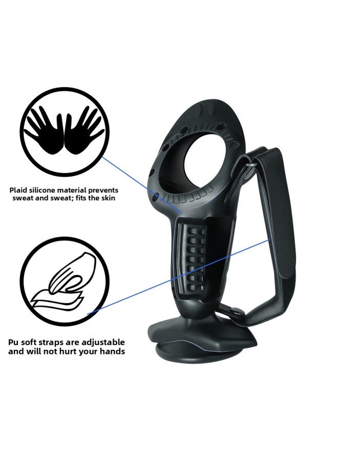 Generic Suitable For Meta Quest 3 Host Protective Cover Not Blocking Signal Source Protective Cover Silicone Accessories Blocking Eye Mask-Product Color:Black Quest3 Host Cover + Mask + Blackout Nose + Shark Anti-collision Handle Cover Set  - Image 4