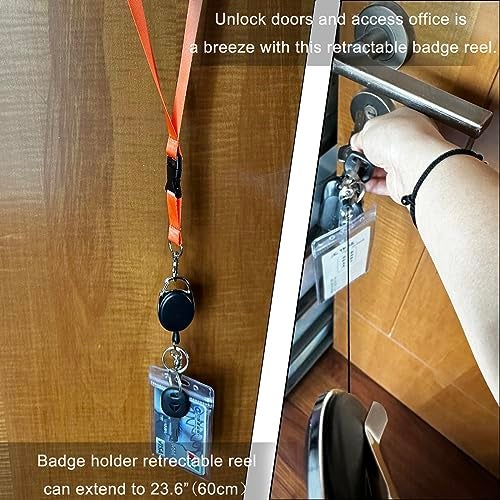 HoAoOo Retractable Badge Reel with Claw Clasp and Clip for Id Card Holders (6Pack) - Image 4