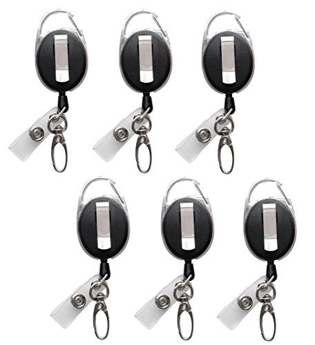 HoAoOo Retractable Badge Reel with Claw Clasp and Clip for Id Card Holders (6Pack) - Image 1