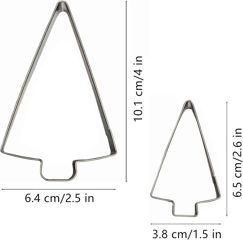 Comais Tree Shaped Cookie Cutters Set of 2 pcs Stainless Steel Christmas Tree Fondant Cutter Molds Baking DIY Shape C - Image 3
