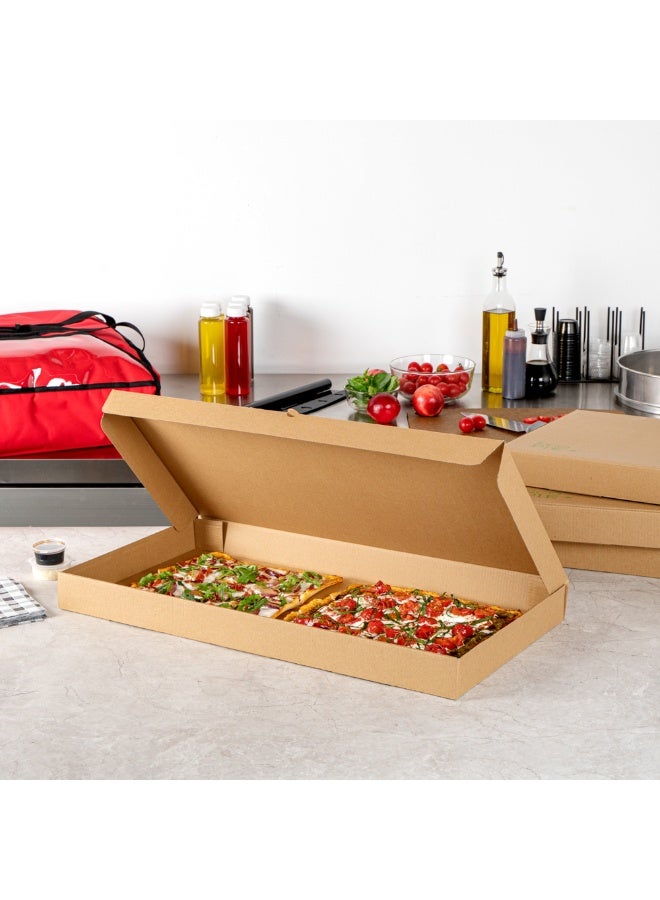 Restaurantware Eco Pie 24 x 8 x 2 Inch Flatbread Takeaway Boxes, 50 Disposable  Corrugated Pizza Boxes - Sturdy, Kraft And Green Paper Pizza Boxes, For Pizzas Or Flatbreads, Ideal for Restaurants - Image 3