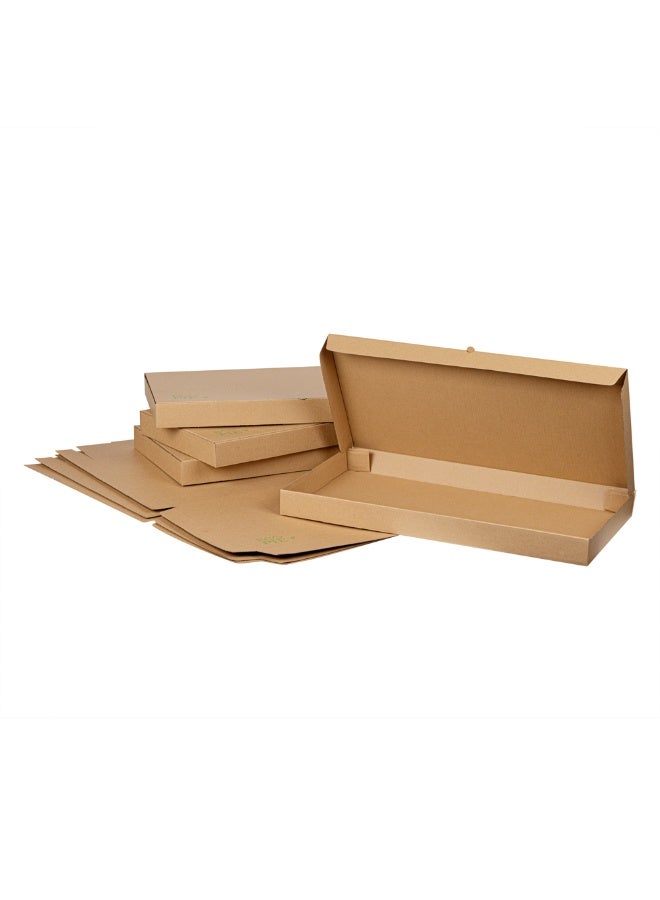 Restaurantware Eco Pie 24 x 8 x 2 Inch Flatbread Takeaway Boxes, 50 Disposable  Corrugated Pizza Boxes - Sturdy, Kraft And Green Paper Pizza Boxes, For Pizzas Or Flatbreads, Ideal for Restaurants - Image 1