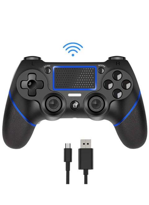 Wireless Controller Gamepad for PS4 with USB Charge Cable with Dual Vibration Clickable Touchpad Audio Function Light Bar and Anti-Slip