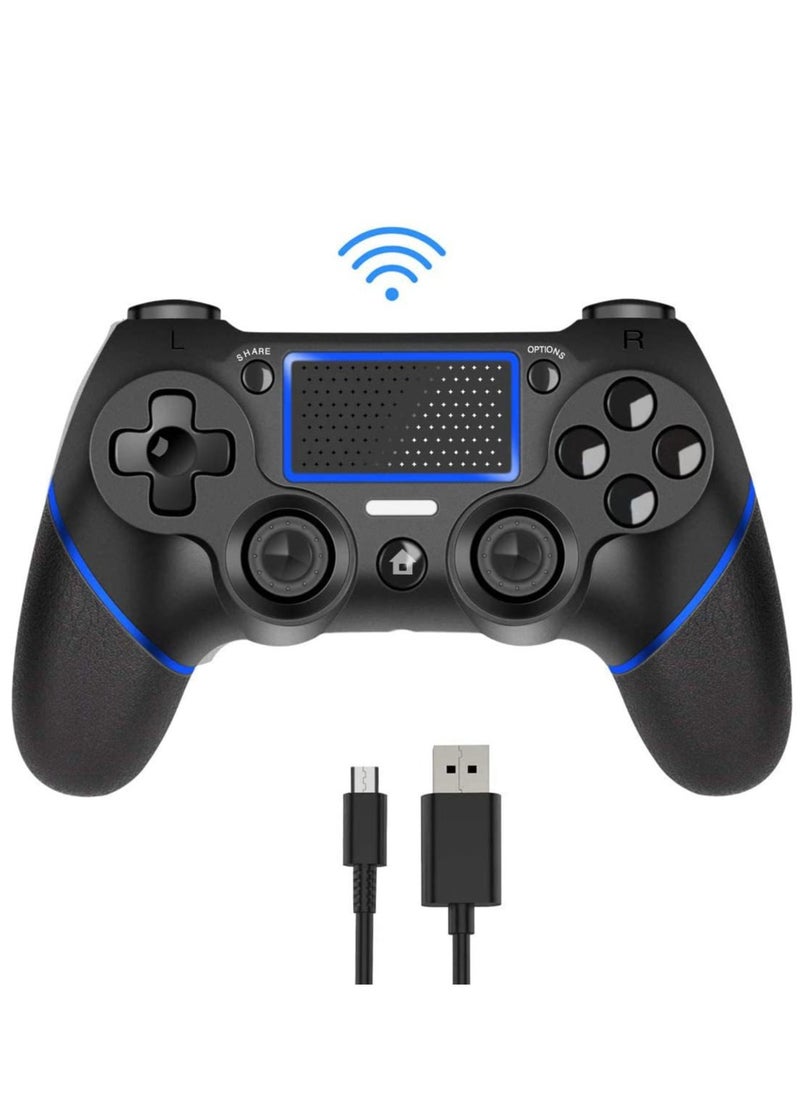 MS - Wireless Controller Gamepad for PS4 with USB Charge Cable with Dual Vibration Clickable Touchpad Audio Function Light Bar and Anti-Slip - Image 1