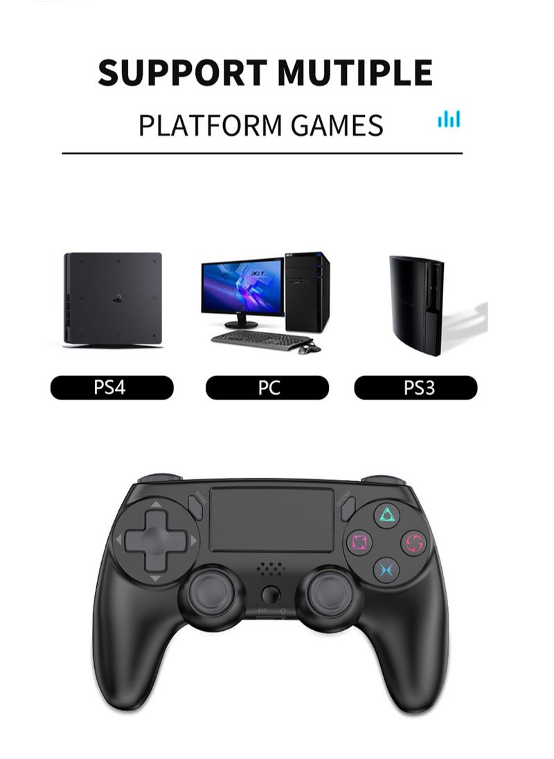 MS - Wireless Controller Gamepad for PS4 with USB Charge Cable with Dual Vibration Clickable Touchpad Audio Function Light Bar and Anti-Slip - Image 1