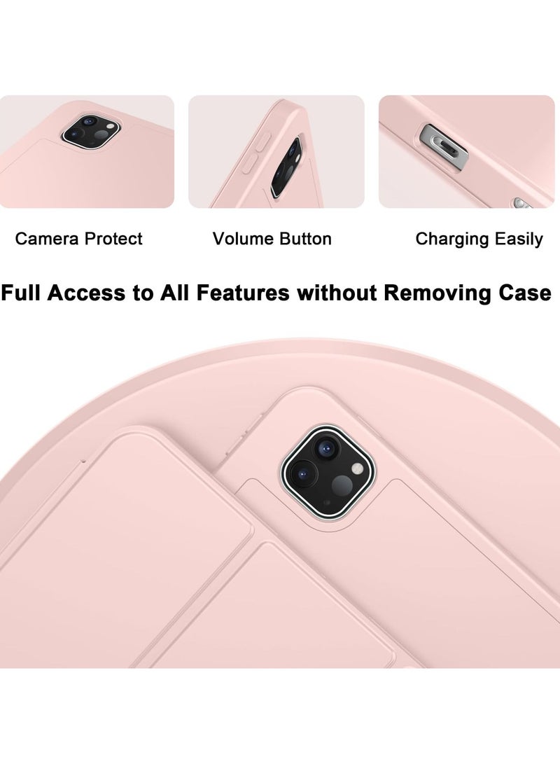 MIGOFAST IPad Pro 13 Inch Case M4 2024 Model  7th Generation  with Pencil Holder  Smart iPad Case [Support Pencil Pro and Pencil  USB-C Support Touch ID and Auto Wake/Sleep Rose Pink - Image 3