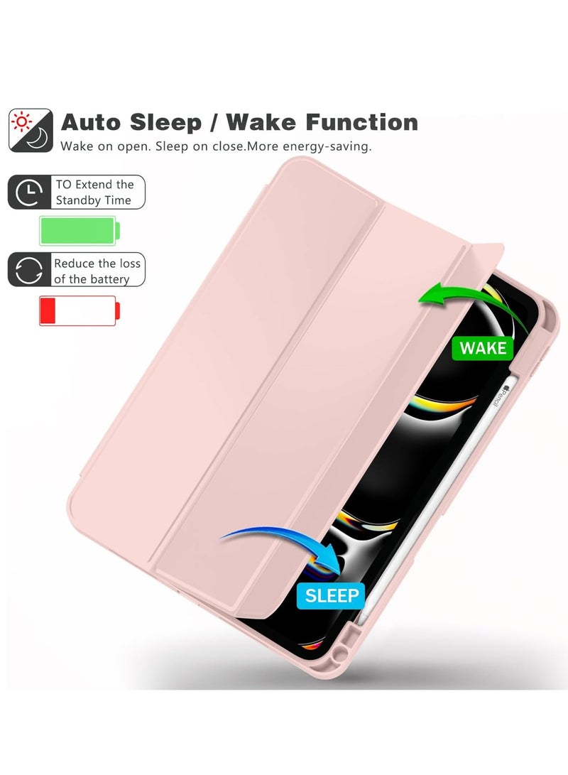 MIGOFAST IPad Pro 13 Inch Case M4 2024 Model  7th Generation  with Pencil Holder  Smart iPad Case [Support Pencil Pro and Pencil  USB-C Support Touch ID and Auto Wake/Sleep Rose Pink - Image 5