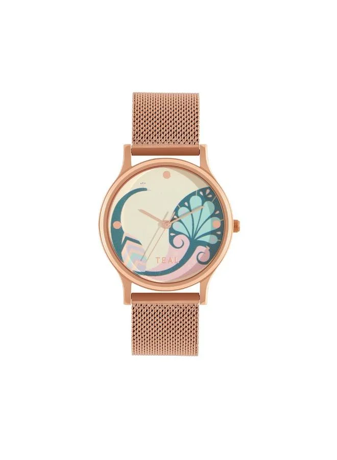 Chumbak Teal By Chumbak |  Urban feathers Watch - Metal Mesh Strap
