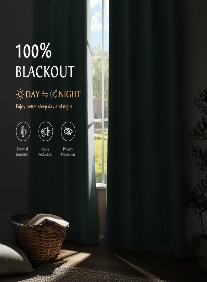 Beauoop 100% Blackout Curtains 96 Inch Long 2 Panels for Bedroom Living Room Seafoam Green Solid Room Darkening Thermal Insulated Soundproof Energy Saving Grommet Top Window Treatment Drapes,52x96 - Image 2