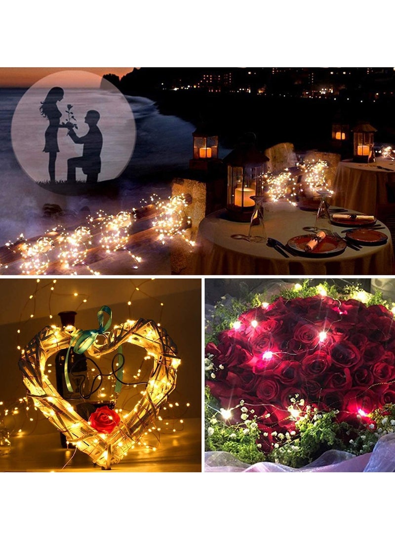 12mtr 120 LEDs Remote Control Fairy String Lights,  Warm White Battery Operated LED String Lights for Christmas EID Ramadan Diwali Wedding Birthday Party Home Decoration Waterproof with 8 Modes